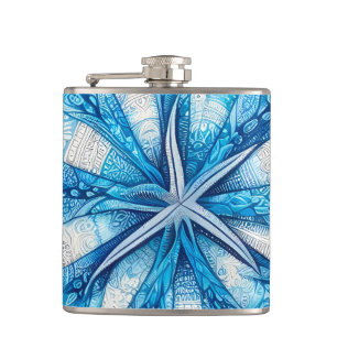 Petaca Batik Starfish Sand Dollar Blue Shells Beach
