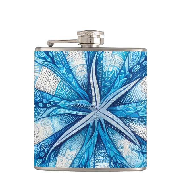 Petaca Batik Starfish Sand Dollar Blue Shells Beach (Anverso)
