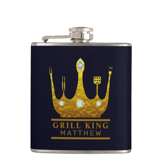 Petaca BBQ Grill King Crown Navy haz tu propia (Anverso)