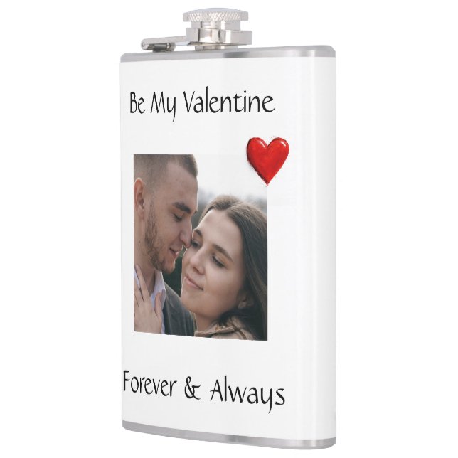 Petaca Be My Valentine Flask Custom Vinyl Wrap with Photo (Izquierda)