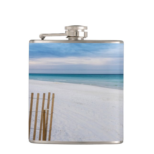 Petaca Beach Fence Morning Destin Florida Flask (Anverso)