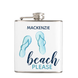 Petaca Beach Please Turquoise Flip Flips Personalizado