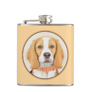 Petaca Beagle Hound Dog Pintura original de animales