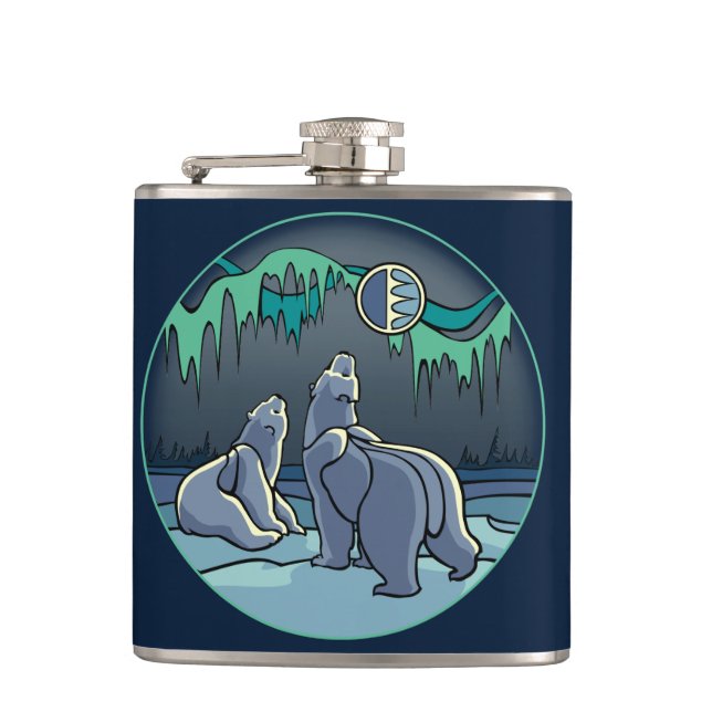 Petaca Bear Art Flask Personalizado Nativo Bear Bear Flas (Anverso)