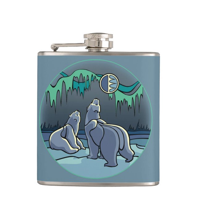 Petaca Bear Art Flask Personalizado Nativo Bear Bear Flas (Anverso)