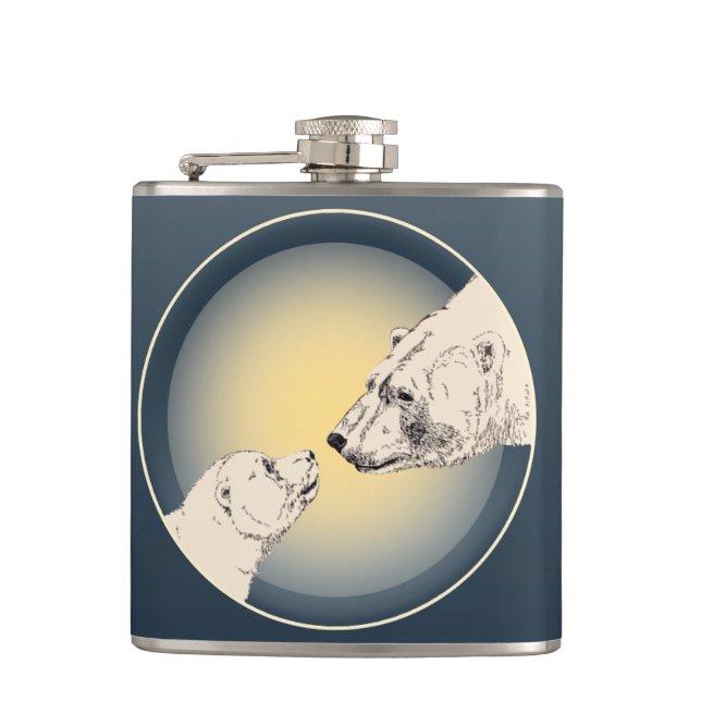 Petaca Bear Art Flask Personalizado Polar Bear Bear Flask (Anverso)