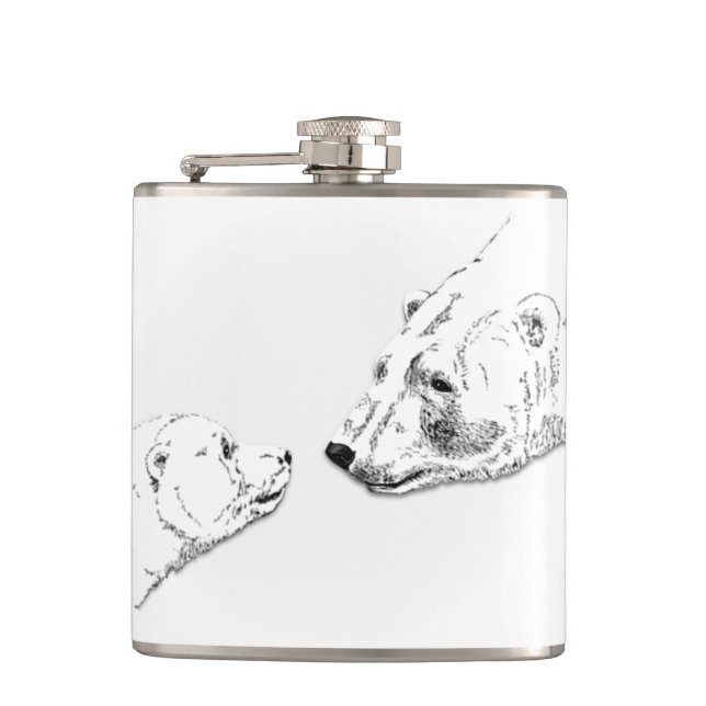Petaca Bear Art Flask Personalizado Polar Bear Bear Flask (Anverso)