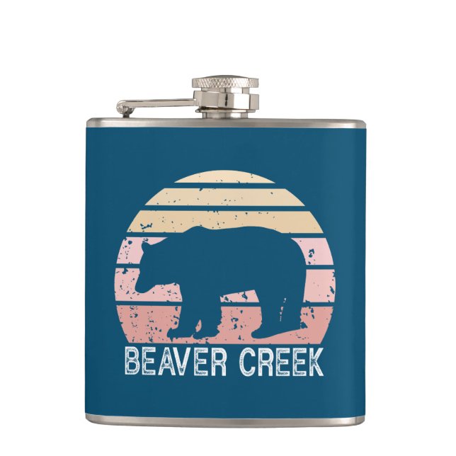 Petaca Beaver Creek Colorado Retro Bear (Anverso)