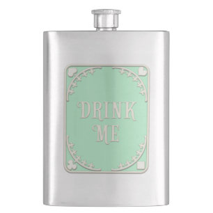 Petaca "Beba conmigo" Emblema verde de Wonderland Tea Fie