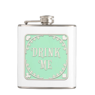 Petaca "Beba conmigo" Emblema verde de Wonderland Tea Fie