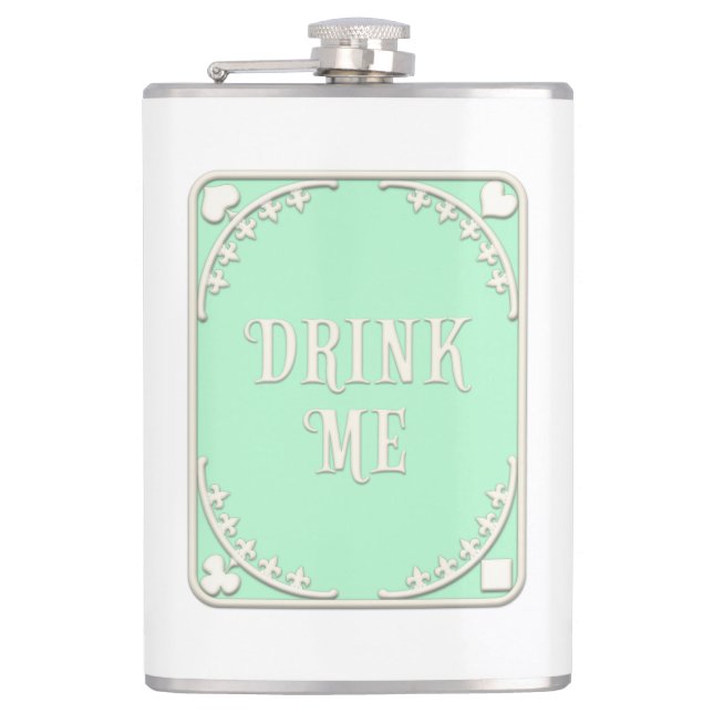 Petaca "Beba conmigo" Filigree Verde caprichoso victorian (Anverso)