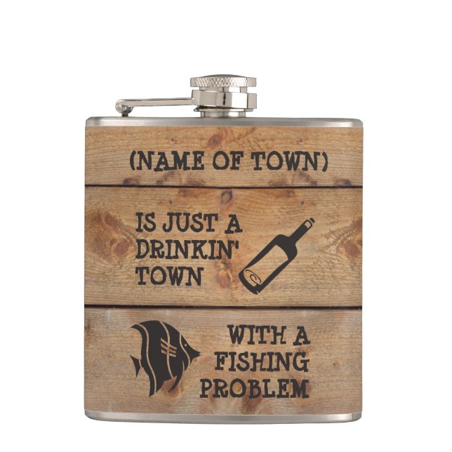 Petaca Beber ciudad con un problema de pesca 😉 (Anverso)