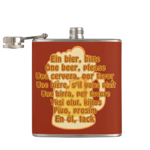 Petaca BEER en idiomas frasco de personalizado