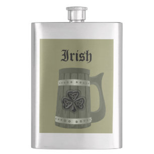 Petaca Beer mug Irish afortunado shamrock