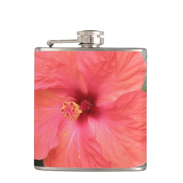 Petaca Bella Naranja Hibiscus Flower Flask (Anverso)