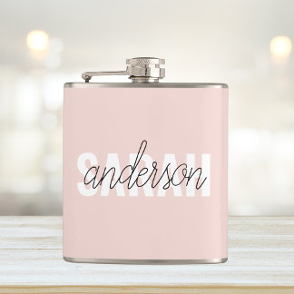 Petaca Belleza rosa pastel moderna Personalizada