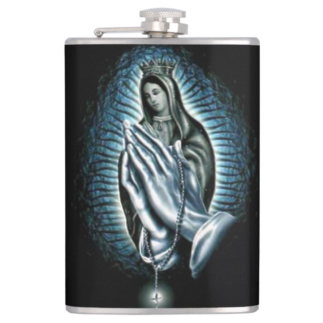Petaca Bendita Virgen María - Reza el Rosario (Anverso)