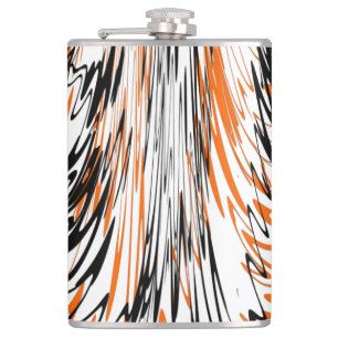 Petaca Bengal Colors Squiggly Orange and Black Lines