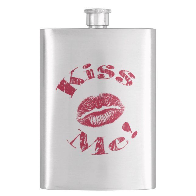 Petaca ¡Bésame! Labios rojos (Anverso)