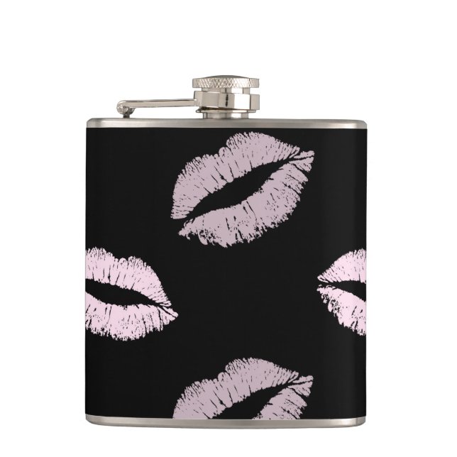 Petaca Besos Rosados Plateados (Anverso)