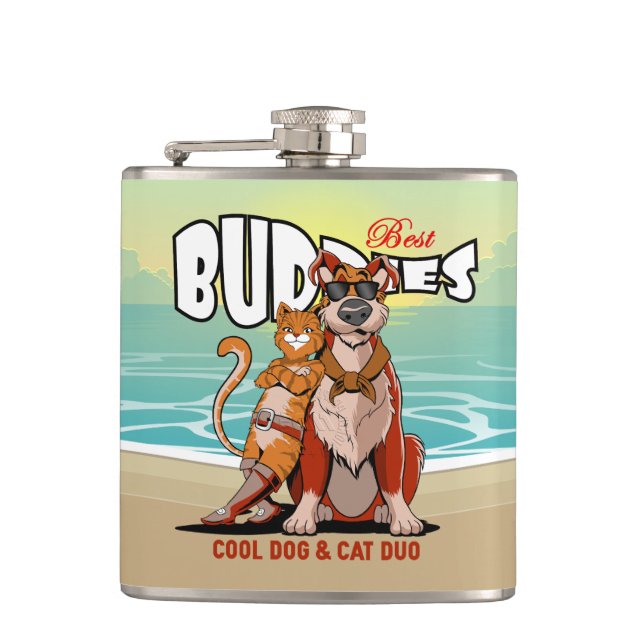 Petaca Best Buddy | Vinyl Wrapped Flask (Anverso)