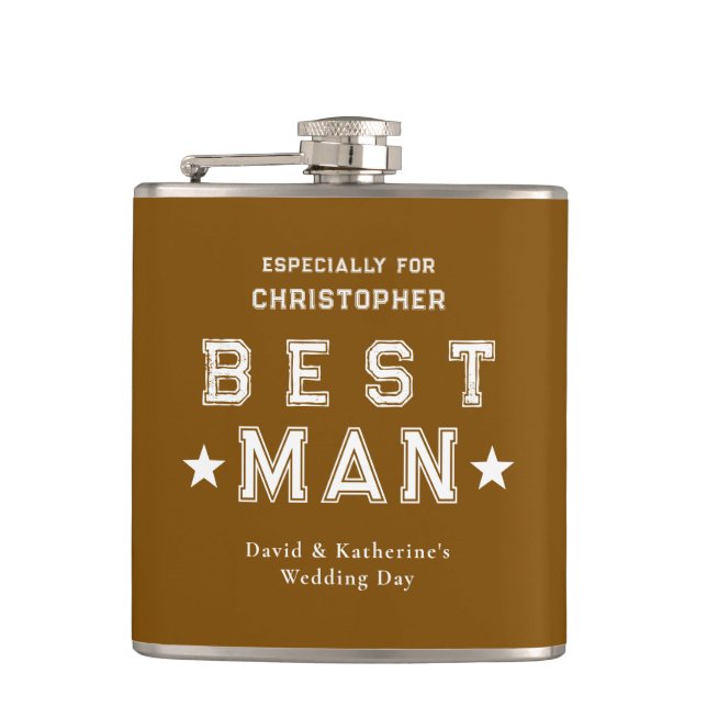 Petaca Best Man Appreciation Gift Brown (Anverso)