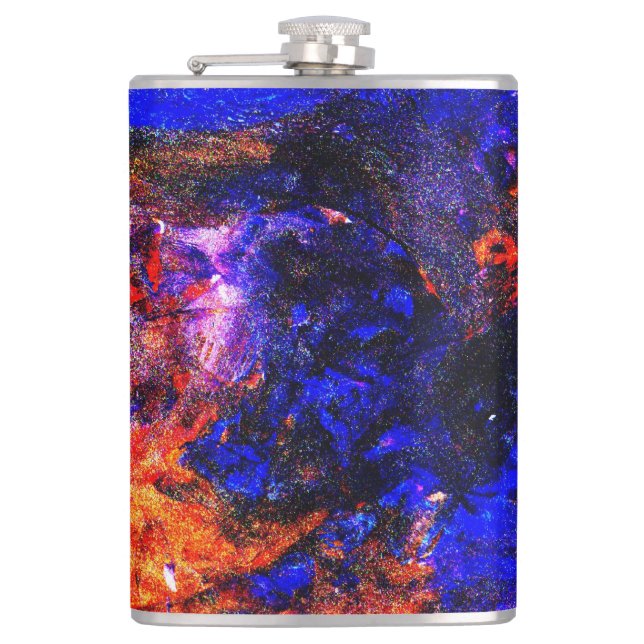 Petaca Bestia Azul Corriendo Fuego (Anverso)