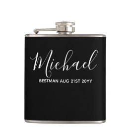 Petaca Bestman Groomsman GIFTS Classic Black
