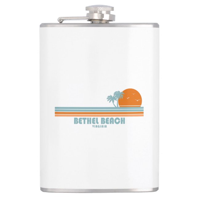 Petaca Bethel Beach Virginia Sun Palm Trees (Anverso)