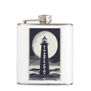Petaca Big Sable Point Michigan Lighthouse Moon