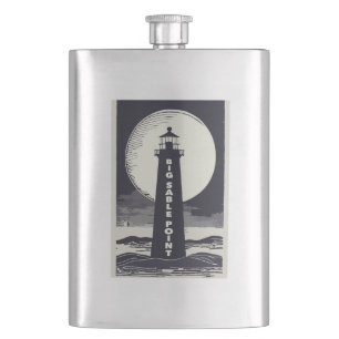 Petaca Big Sable Point Michigan Lighthouse Moon