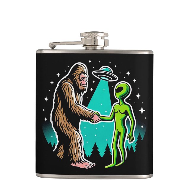Petaca Bigfoot Meets Alien (Anverso)