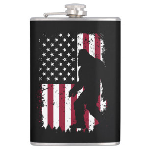 Petaca Bigfoot Patriótico Bandera Americana Sasquatch