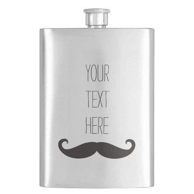 Petaca Bigote divertido/Schnurrbart + su texto (Anverso)