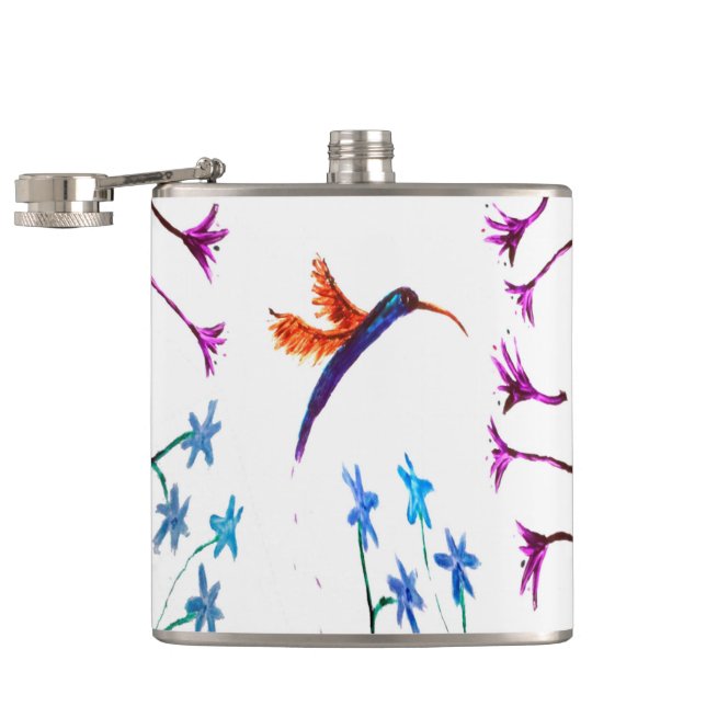 Petaca Bird Art Floral Hummingbird (Abierto)
