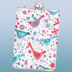 Petaca Birds Floral Watercolor