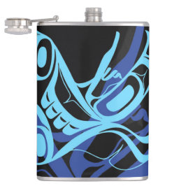 Petaca Black Blue Haida Eagle Thunder Bird Arte Nativo