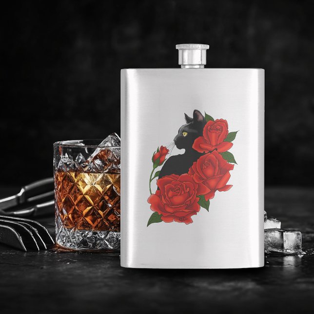 Petaca Black Cat Roses Red Roses Purple (Subido por el creador)