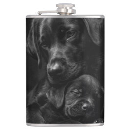 Petaca Black Labrador, parent and child, Hug of love