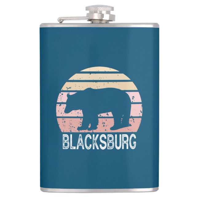 Petaca Blacksburg Virginia Retro Bear (Anverso)