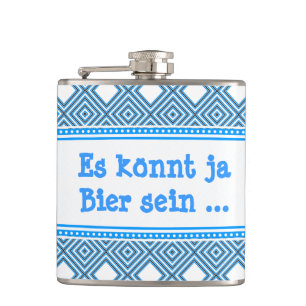 Petaca Blanco azul gráfico