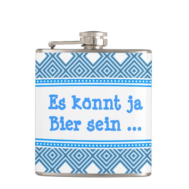 Petaca Blanco azul gráfico (Anverso)