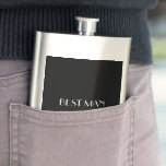 Petaca Blanco Negro Nombre Monogramado Mejor Tipografía H<br><div class="desc">Texto de nombre monogramado en blanco y negro Mejor máscara de tipografía masculina,  puede cambiar el texto</div>