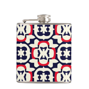 Petaca Blanco rojo y azul de lujo