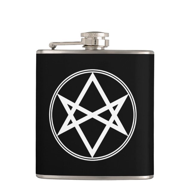 Petaca Blanco Unicursal del Hexagram de Falln (Anverso)