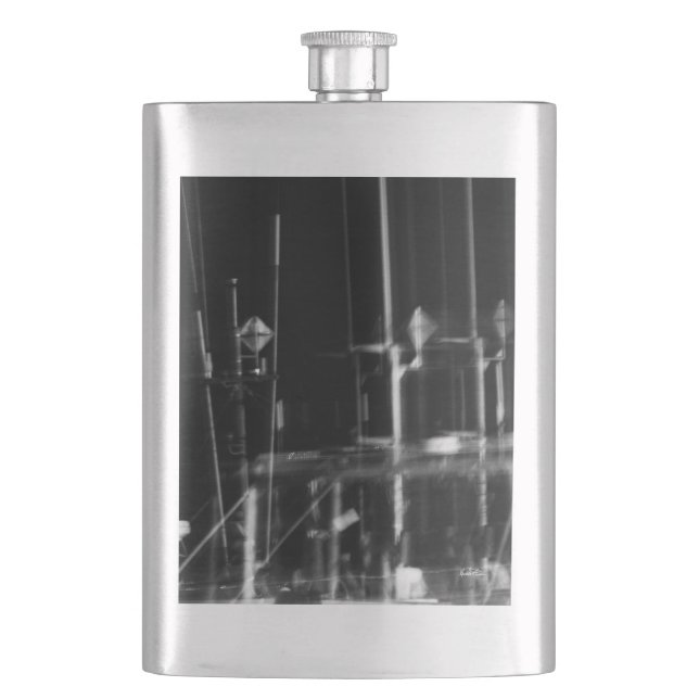 Petaca blanco y negro foto abstracta (Anverso)