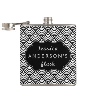 Petaca Blanco y negro personalizada modelo de la escala