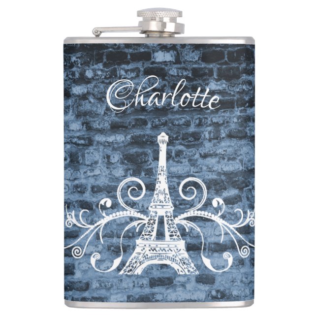 Petaca Blue Eiffel Tower Grunge Flask (Anverso)
