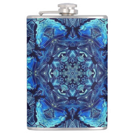 Petaca Blue Lotus Mirror Mandala Art - Flask