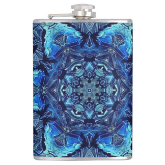 Petaca Blue Lotus Mirror Mandala Art - Flask